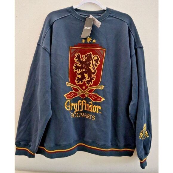 cotton:ON Women's Plus Sz 2XL Washed Navy Harry Potter Crew Licensed Sweatshirt - Picture 1 of 9